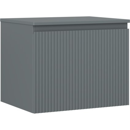 Mexen Rivel, mobilier de baie 60 cm cu blat, 1 sertar, canelat, grafit mat, 91A20-06047-1-BFC66