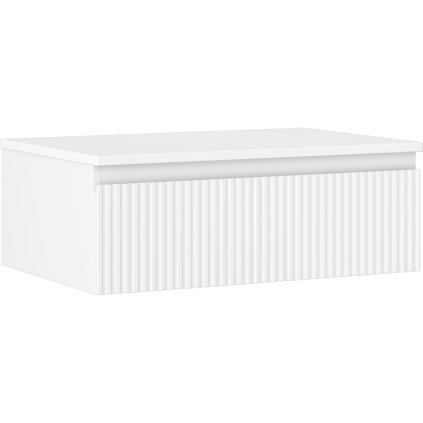 Mexen Rivel, mobilier de baie 70 cm cu blat, 1 sertar, canelat, alb mat, 91A20-07023-1-BFC01