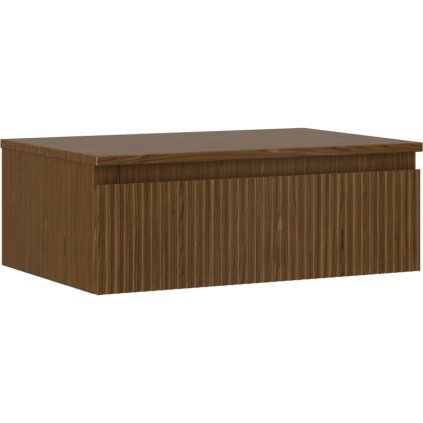 Mexen Rivel, mobilier de baie 70 cm cu blat, 1 sertar, canelat, nuc, 91A20-06023-1-BFC86