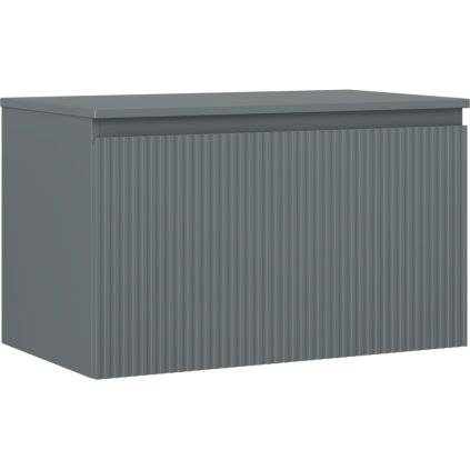 Mexen Rivel, mobilier de baie 80 cm cu blat, 1 sertar, canelat, grafit mat, 91A20-08047-1-BFC66