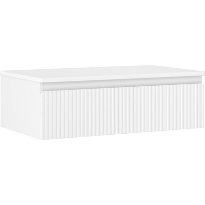 Mexen Rivel, mobilier de baie 80 cm cu blat, 1 sertar, canelat, alb mat, 91A20-08023-1-BFC01