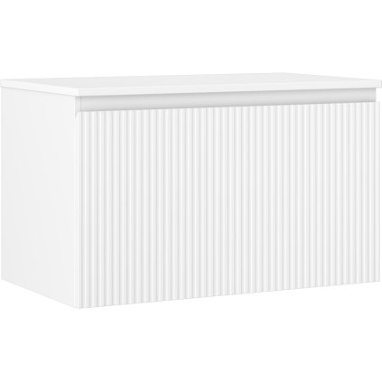 Mexen Rivel, mobilier de baie 80 cm cu blat, 1 sertar, canelat, alb mat, 91A20-08047-1-BFC01