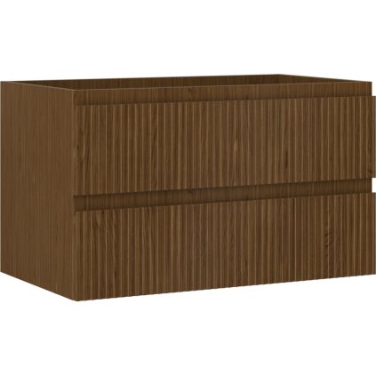 Mexen Rivel, mobilier baie 80 cm, 2 sertare, canelat, nuc, 91A20-08047-2-BFF86