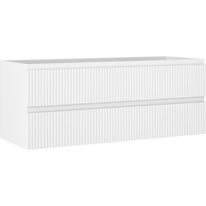 Mexen Rivel, mobilier de baie sub lavoar 120 cm, 2 sertare, canelat, alb mat, 91A20-12047-2-BFF01