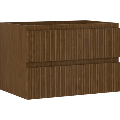 Mexen Rivel, mobilier de baie sub lavoar 70 cm, 2 sertare, canelat, nuc, 91A20-07047-2-BFF86