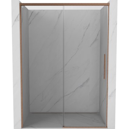 Mexen Rox, ușă glisantă de duș 145 cm, sticlă transparentă de 8 mm, profil mat cupră, 8C2-145-000-65-00