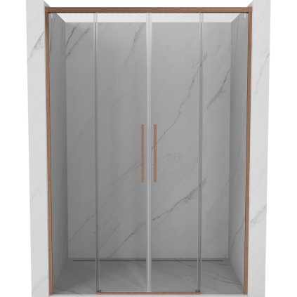 Mexen Rox, ușă glisantă de duș 150 cm, sticlă transparentă de 8 mm, profil mat cupră, 8C2-150-002-65-00