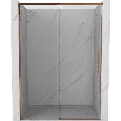 Mexen Rox, ușă glisantă de duș 155 cm, sticlă transparentă de 8 mm, profil auriu-roz, 8C2-155-000-60-00