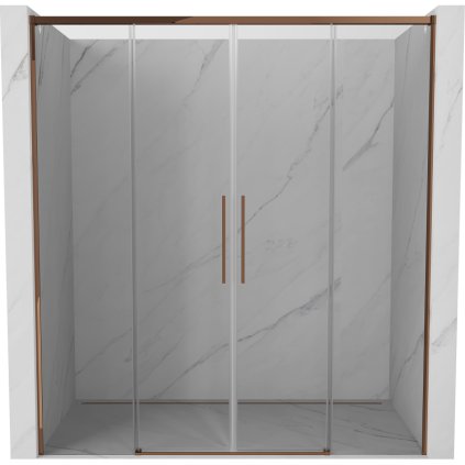 Mexen Rox, ușă glisantă de duș 170 cm, sticlă transparentă de 8 mm, profil auriu-roz, 8C2-170-002-60-00