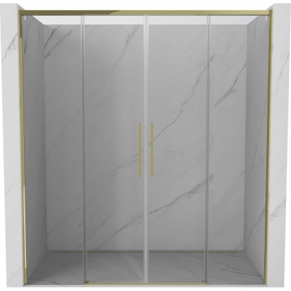 Mexen Rox, ușă de duș glisantă 200 cm, sticlă transparentă, profil auriu, 8C2-200-002-50-00