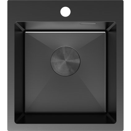 Chiuvetă Mexen Solix, din oțel inoxidabil cu 1 compartiment, 400 x 450 mm, neagră, 6401401000-70