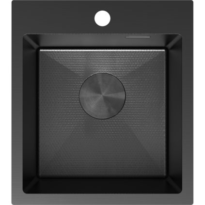 Chiuvetă Mexen Solix, din oțel inoxidabil cu 1 compartiment, 400 x 450 mm, neagră, model fagure, 6401401000-70HC