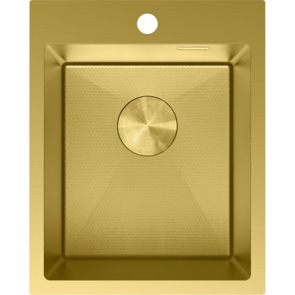 Chiuvetă Mexen Solix, din oțel inoxidabil cu 1 compartiment, 400 x 500 mm, auriu periat, model fagure, 6406401000-55HC