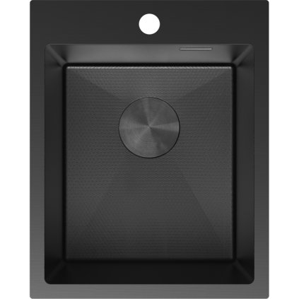 Chiuvetă Mexen Solix, din oțel inoxidabil cu 1 compartiment, 400 x 500 mm, neagră, model fagure, 6406401000-70HC