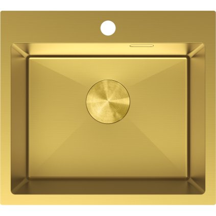 Chiuvetă Mexen Solix, din oțel inoxidabil cu 1 compartiment, 500 x 450 mm, auriu periat, 6402501000-55