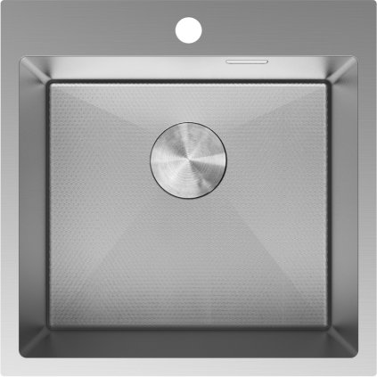 Chiuvetă Mexen Solix, din oțel inoxidabil cu 1 compartiment, 500 x 500 mm, oțel periat, model fagure, 6407501000-01HC