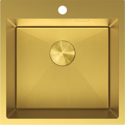 Chiuvetă Mexen Solix, din oțel inoxidabil cu 1 compartiment, 500 x 500 mm, auriu periat, model fagure, 6407501000-55HC