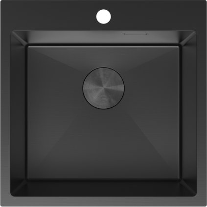 Chiuvetă Mexen Solix, din oțel inoxidabil cu 1 compartiment, 500 x 500 mm, neagră, 6407501000-70