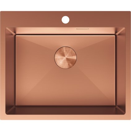 Chiuvetă Mexen Solix, din oțel inoxidabil cu 1 compartiment, 600 x 500 mm, cupru periat, 6408601000-65