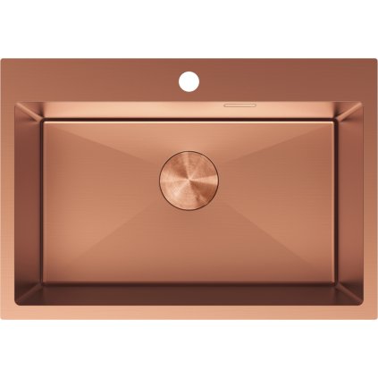 Chiuvetă Mexen Solix, din oțel inoxidabil cu 1 compartiment, 650 x 450 mm, cupru periat, 6403651000-65