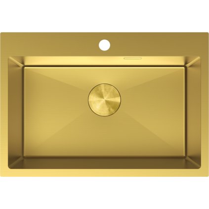 Chiuvetă Mexen Solix, din oțel inoxidabil cu 1 compartiment, 650 x 450 mm, auriu periat, 6403651000-55