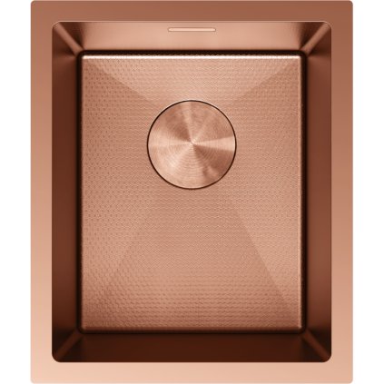 Chiuvetă Mexen Trixo, din oțel inoxidabil cu 1 cuvă, 370 x 440 mm, cupru periat, model fagure, 6412371000-65HC