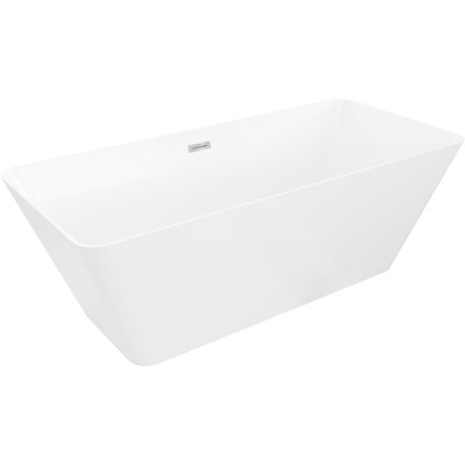 Cadă de baie independentă Mexen Velo Slim 170 × 75 cm, alb lucios, preaplin cromat, 52811707500-01