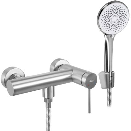 Rea Foss, baterie duș cu set de duș manual, oțel periat, REA-B9641
