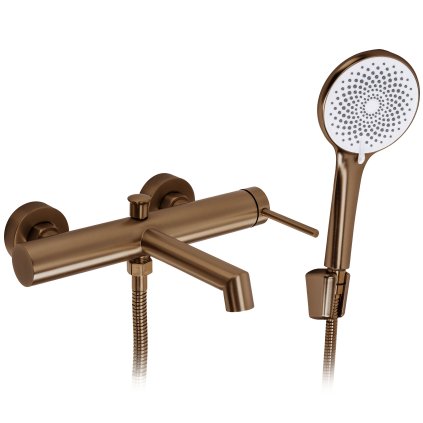 Rea Foss, baterie cadă cu set duș manual, cupru mat, REA-B6891