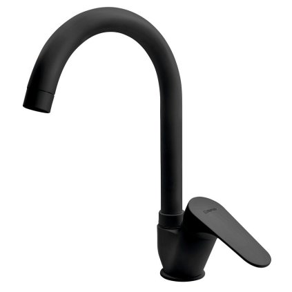 Sapho, baterie chiuvetă independentă CORNELI cu pipă înaltă, negru mat, CE60/15