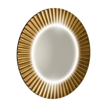 Sapho, oglindă rotundă PRIDE STRIP cu iluminare LED în ramă, diametru 75cm, bronz, PD754