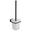 Aqualine, perie suspendată APOLLO WC, sticlă de lapte, mat negru, 1416-08B
