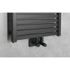 Aqualine, element de încălzire TONDI 450x970 mm, conexiune centrală, negru mat, DT456T
