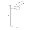 Aqualine, perete WALK-IN pentru instalare pe perete cu suport, dintr-o bucată, 800 mm, sticlă transparentă, WI081