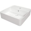 Deante Square, chiuveta blat cu orificiu pentru robinet 420x420x120mm, alb lucios, DEA-CGS_6U4B