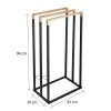 Erga Bila, suport pentru prosoape cu 3 brațe pentru picioare 45x29x94 cm, negru-maro mat, ERG-YKA-P.BILA3-BLK