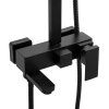 Erga Cube, set de dus cu robinet cu maneta, gura de cada si cap de ploaie 25x25cm, negru mat, ERG-YKA-BP.CUBE-25-BLK