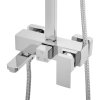 Erga Cube, set de dus cu robinet cu maneta, pipa de cada si cap de ploaie 25x25cm, crom, ERG-YKA-BP.CUBE-25-CHR
