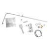 Erga Cube, set de dus cu robinet cu maneta, pipa de cada si cap de ploaie 25x25cm, crom, ERG-YKA-BP.CUBE-25-CHR