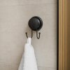 Erga Gavi, 2 carlige pentru prosoape pe ventuza, negru mat, ERG-YKA-CH.GAVI-H2-BLK