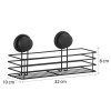 Erga Gavi, raft baie, cos baie pe ventuza 32x10x8 cm, negru mat, ERG-YKA-CH.GAVI-KPL-BLK
