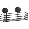 Erga Gavi, raft baie, cos baie pe ventuza 32x10x8 cm, negru mat, ERG-YKA-CH.GAVI-KPL-BLK