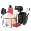 Erga Gavi, cos de baie coltar pentru cosmetice 21x21x12 cm pentru ventuze, negru mat, ERG-YKA-CH.GAVI-PP-KN-BLK