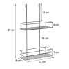 Erga Glaxo M2, coș dublu de baie pentru agățat 23x8x38 cm, crom, ERG-YKA-E.GLAXO M2