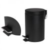 Erga Labi, coș de gunoi rotund 3l pentru picioare, închidere Soft-Close, negru mat, ERG-YKA-CH.LABI-SC-BLK