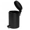 Erga Labi, coș de gunoi rotund 3l pentru picioare, închidere Soft-Close, negru mat, ERG-YKA-CH.LABI-SC-BLK