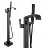 Erga Livo, baterie pentru cadă de sine stătătoare cu set de duș manual h-1015, negru mat, ERG-YKA-BP.LIVO-BLK