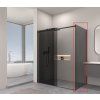 Erga Lynn, perete solid pentru duș 70x195 cm, sticlă gri 8mm, profil negru, ERG-V02-LYNN-G070-GR-BK