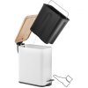 Erga Moby, coș de gunoi dreptunghiular 5l pentru picioare, închidere Soft-Close, alb mat-maro natural, ERG-YKA-CH.MOBY-5-WHT