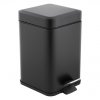 Erga Muti, coș de gunoi pătrat 3l pentru picioare, închidere Soft-Close, negru mat, ERG-YKA-CH.MUTI-SC-BLK